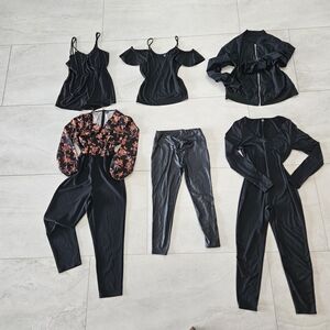Black and Floral Clothing Set